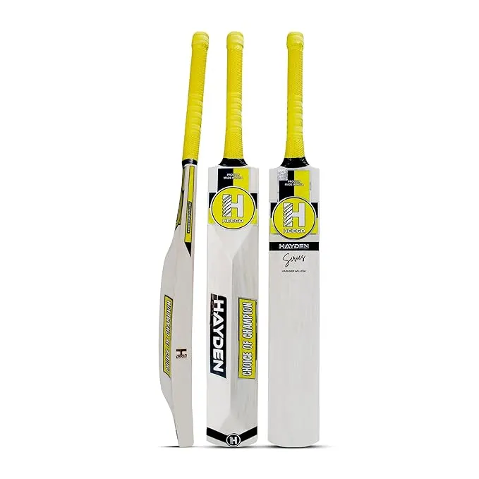 Heega Extended Spine Kashmir Willow Cricket Bat | Premium Leather Ball Bat