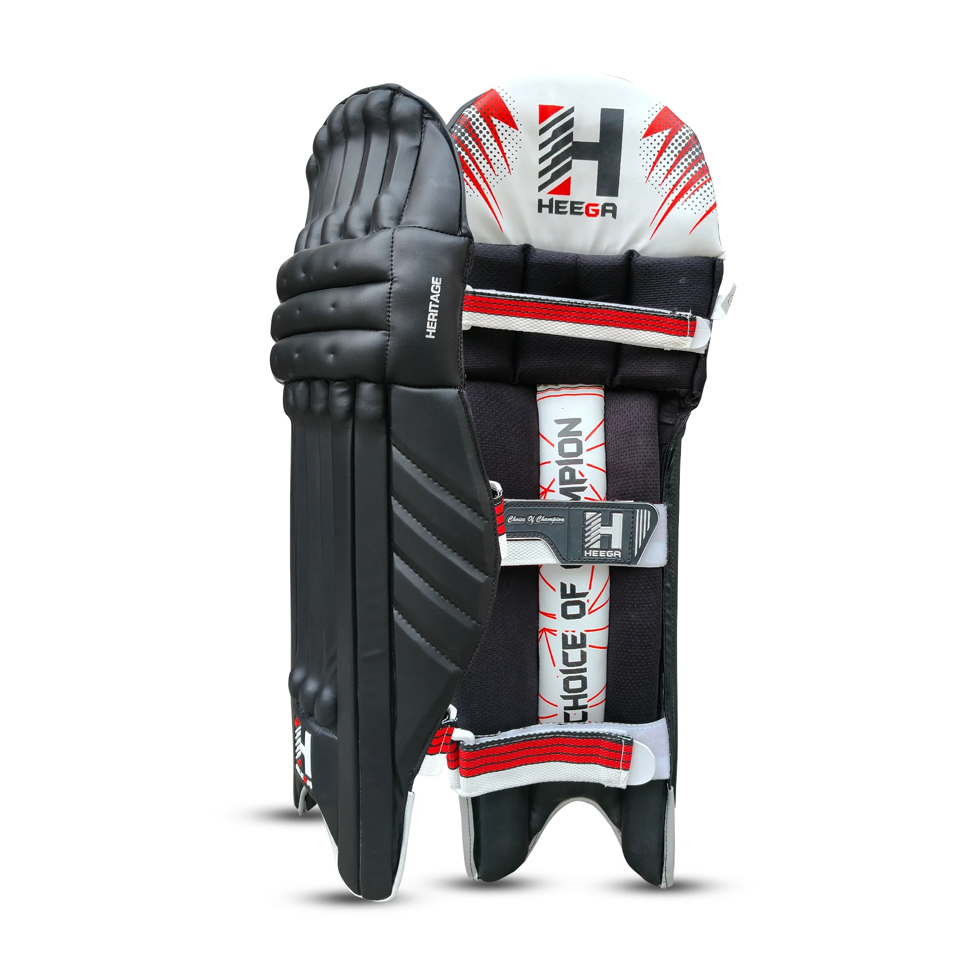 Heega Heritage Cricket Leg Guard for Batting, Lightweight Protective Pads for Cricketers, Comfortable Fit for Practice and Match Play Mens/Large